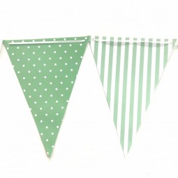 Baby Blue Triangle Pennant Paper Buntings for House Party Decoration