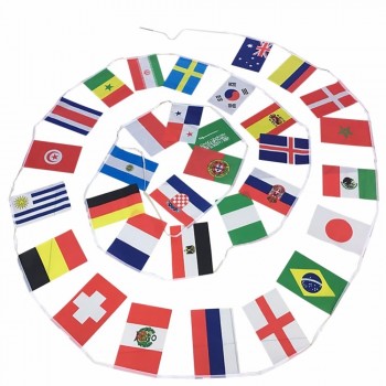 2019 Football Soccer 32 Team Flag Strings Country World Banner Bunting 14*21cm String Flag